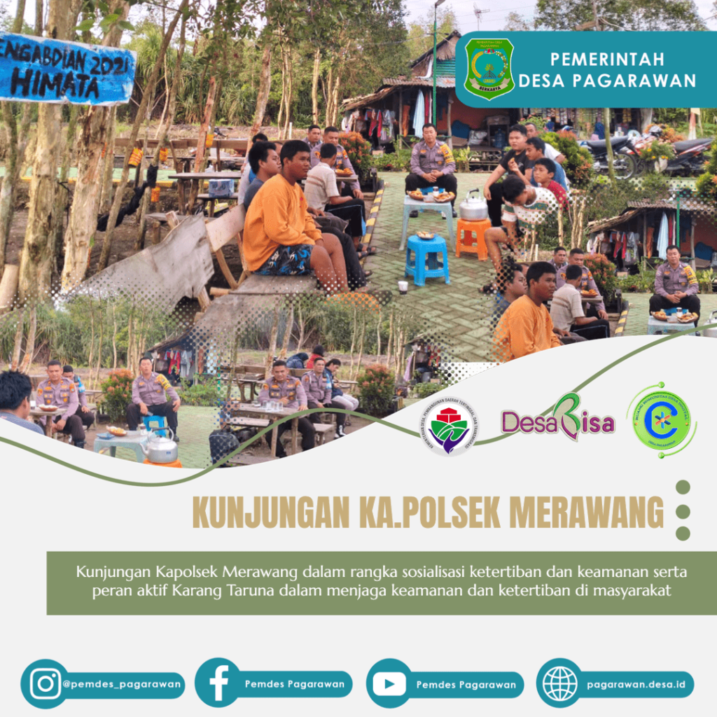 Kunjungan Kapolsek Merawang dalam rangka sosialisasi ketertiban dan keamanan serta peran aktif Karang Taruna dalam menjaga keamanan dan ketertiban di masyarakat