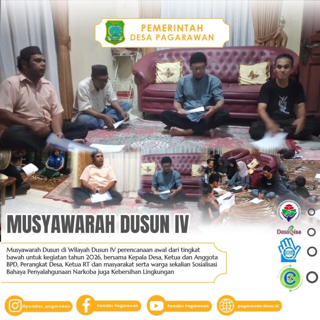 Musyawarah Dusun IV: Sinergi Warga Demi Masa Depan dan Lingkungan Bersih