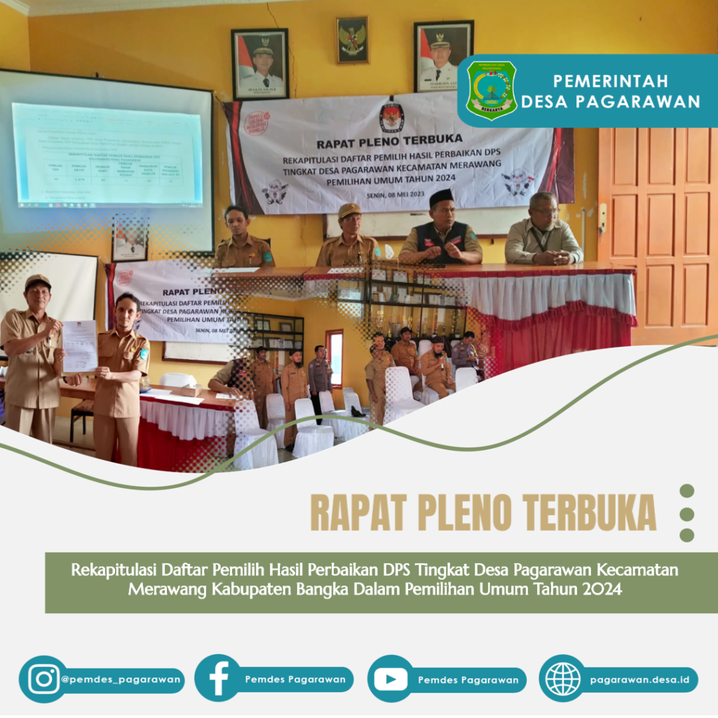 Rekapitulasi Daftar Pemilih Hasil Perbaikan DPS Tingkat Desa Pagarawan Kecamatan Merawang Kabupaten Bangka Dalam Pemilihan Umum Tahun 2024