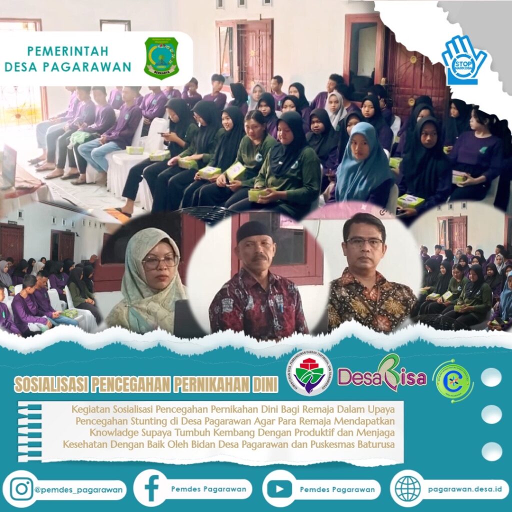 Sosialisasi Pencegahan Pernikahan Dini Bagi Remaja Dalam Upaya Pencegahan Stunting di Desa Pagarawan 