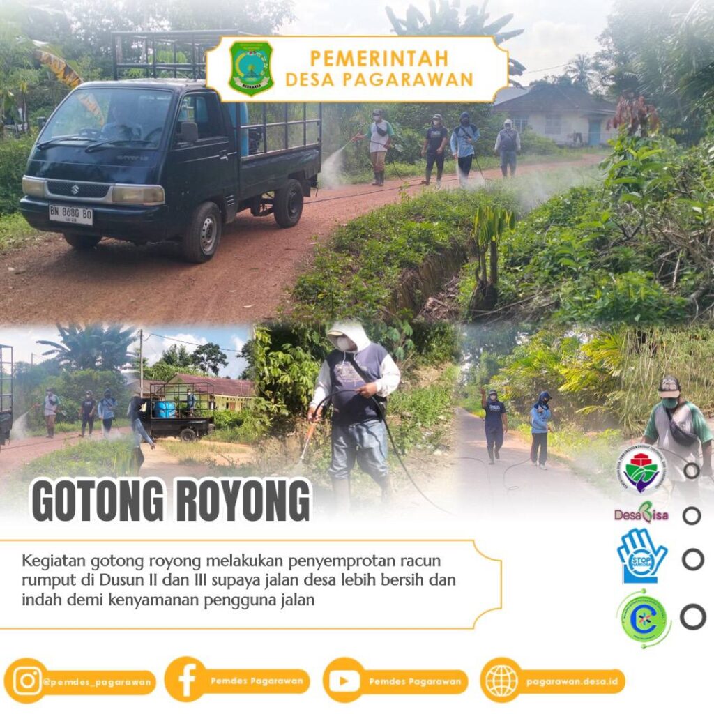 Warga Dusun II dan III Bersatu Dalam Aksi Gotong Royong Demi Kebersihan Jalan Desa